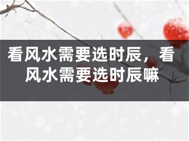 看风水需要选时辰,看风水需要选时辰嘛