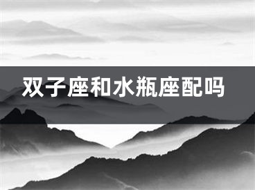 双子座和水瓶座配吗