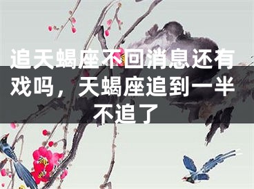追天蝎座不回消息还有戏吗，天蝎座追到一半不追了
