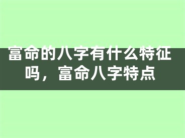 富命的八字有什么特征吗,富命八字特点