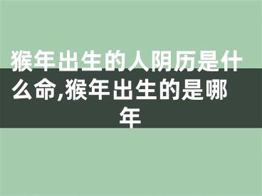 猴年出生的人阴历是什么命,猴年出生的是哪年