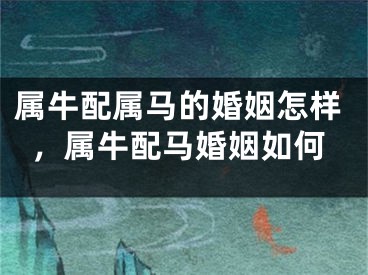 属牛配属马的婚姻怎样,属牛配马婚姻如何