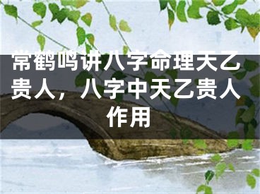 常鹤鸣讲八字命理天乙贵人,八字中天乙贵人作用