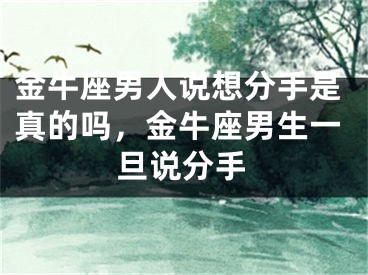 金牛座男人说想分手是真的吗,金牛座男生一旦说分手