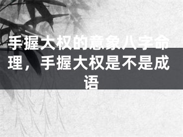 手握大权的意象八字命理,手握大权是不是成语