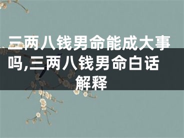 三两八钱男命能成大事吗,三两八钱男命白话解释