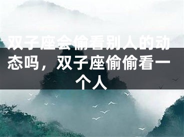 双子座会偷看别人的动态吗,双子座偷偷看一个人