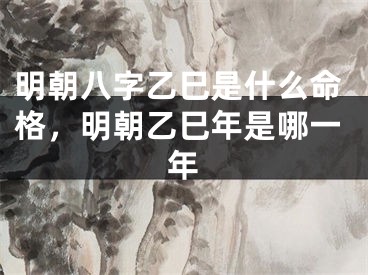 明朝八字乙巳是什么命格，明朝乙巳年是哪一年
