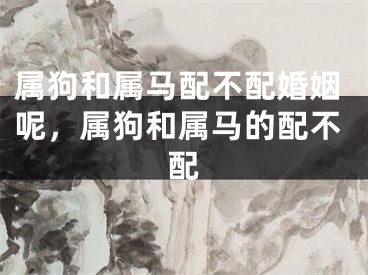 属狗和属马配不配婚姻呢,属狗和属马的配不配