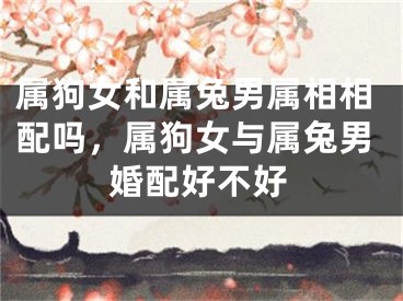 属狗女和属兔男属相相配吗,属狗女与属兔男婚配好不好