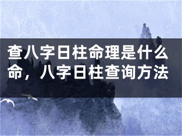查八字日柱命理是什么命,八字日柱查询方法