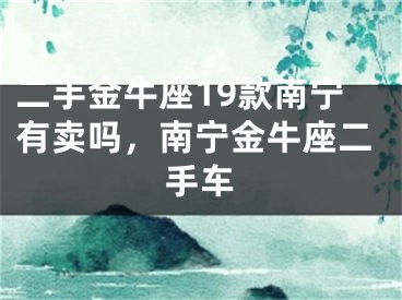 二手金牛座19款南宁有卖吗,南宁金牛座二手车