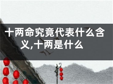 十两命究竟代表什么含义,十两是什么