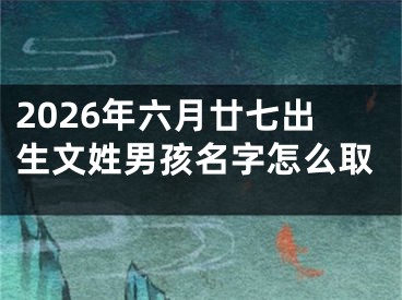 2026年六月廿七出生文姓男孩名字怎么取