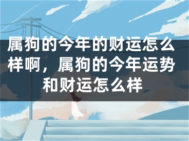 属狗的今年的财运怎么样啊,属狗的今年运势和财运怎么样