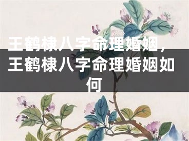 王鹤棣八字命理婚姻,王鹤棣八字命理婚姻如何