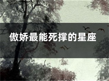 傲娇最能死撑的星座