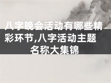 八字晚会活动有哪些精彩环节,八字活动主题名称大集锦