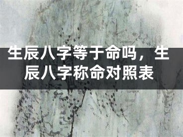 生辰八字等于命吗,生辰八字称命对照表