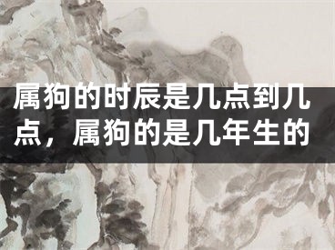 属狗的时辰是几点到几点,属狗的是几年生的