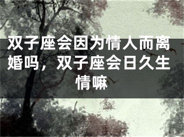 双子座会因为情人而离婚吗,双子座会日久生情嘛