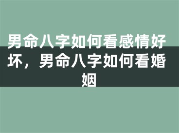男命八字如何看感情好坏,男命八字如何看婚姻