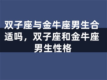 双子座与金牛座男生合适吗，双子座和金牛座男生性格