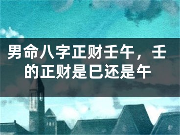 男命八字正财壬午,壬的正财是巳还是午