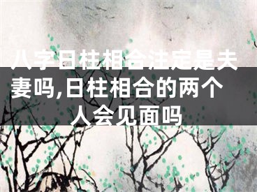 八字日柱相合注定是夫妻吗,日柱相合的两个人会见面吗