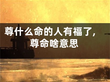 尊什么命的人有福了,尊命啥意思