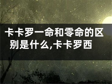 卡卡罗一命和零命的区别是什么,卡卡罗西