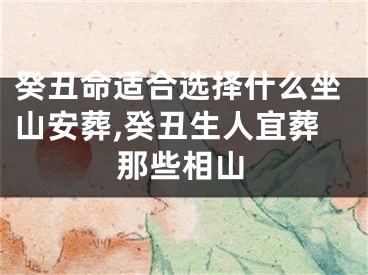 癸丑命适合选择什么坐山安葬,癸丑生人宜葬那些相山