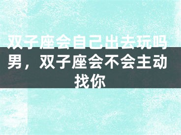 双子座会自己出去玩吗男,双子座会不会主动找你