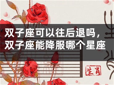 双子座可以往后退吗，双子座能降服哪个星座