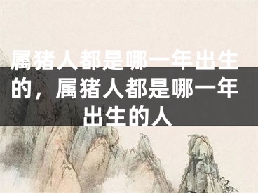 属猪人都是哪一年出生的,属猪人都是哪一年出生的人
