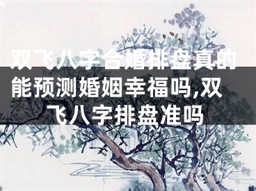 双飞八字合婚排盘真的能预测婚姻幸福吗,双飞八字排盘准吗