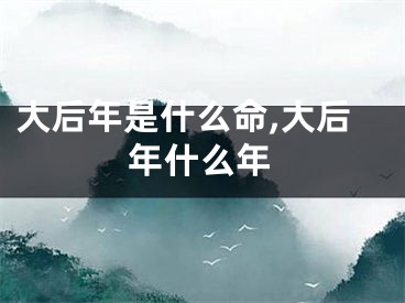 大后年是什么命,大后年什么年