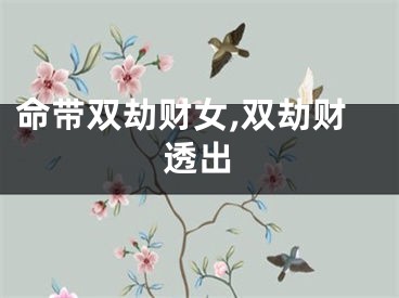 命带双劫财女,双劫财透出