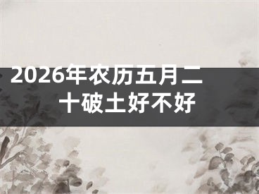 2026年农历五月二十破土好不好