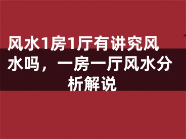风水1房1厅有讲究风水吗,一房一厅风水分析解说