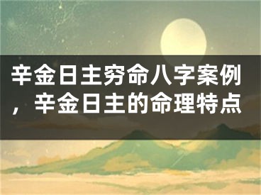 辛金日主穷命八字案例，辛金日主的命理特点