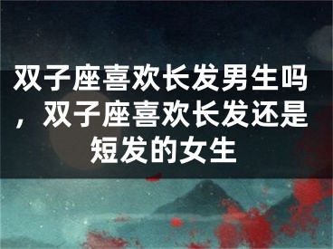 双子座喜欢长发男生吗，双子座喜欢长发还是短发的女生