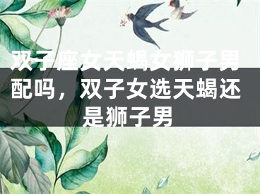 双子座女天蝎女狮子男配吗，双子女选天蝎还是狮子男
