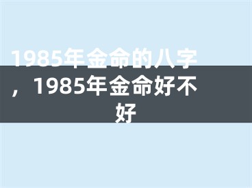 1985年金命的八字,1985年金命好不好