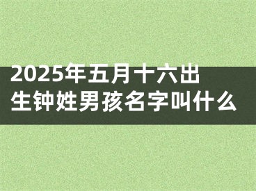 2025年五月十六出生钟姓男孩名字叫什么