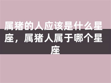 属猪的人应该是什么星座，属猪人属于哪个星座