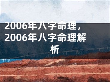 2006年八字命理，2006年八字命理解析