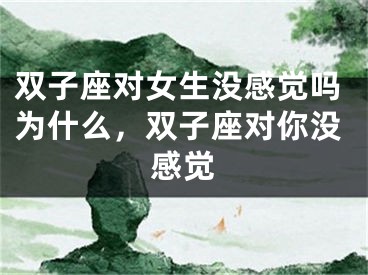 双子座对女生没感觉吗为什么，双子座对你没感觉