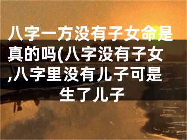八字一方没有子女命是真的吗(八字没有子女,八字里没有儿子可是生了儿子