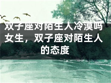 双子座对陌生人冷漠吗女生，双子座对陌生人的态度